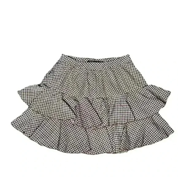 Papermoon Geometric Tiered Ruffled Mini Skirt Size L - Picture 1 of 6